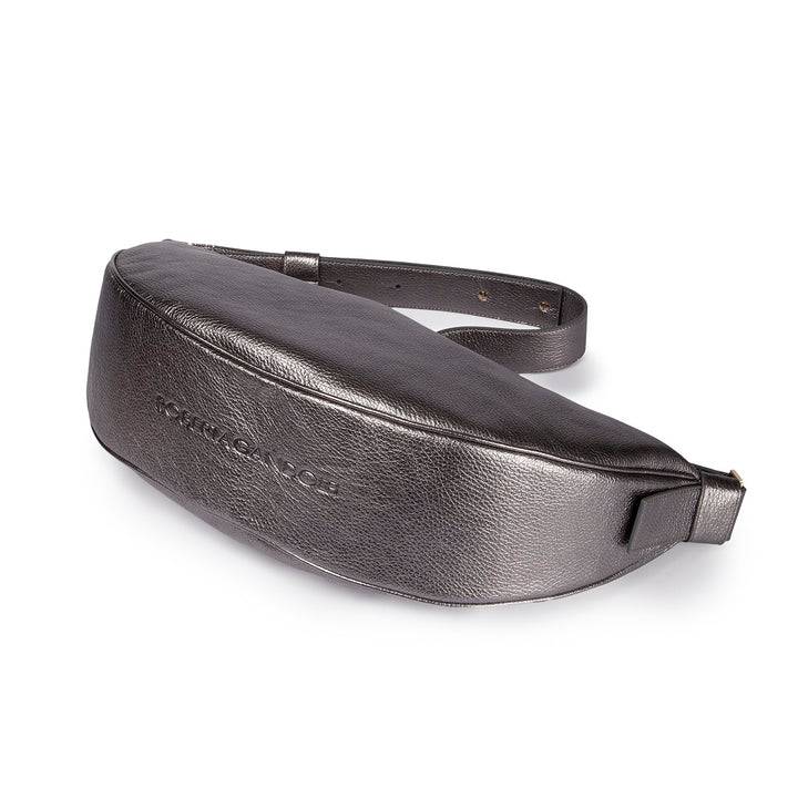 Roberta Gandolfi Micol Banana cross body in vitello martellato metal con tracolla regolabile Sconto