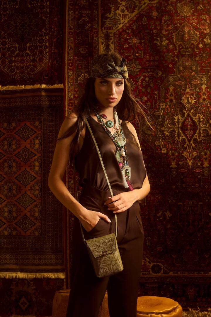 Roberta Gandolfi Elodie minibag and phoneholder in pelle con pratica tasca esterna e tracolla regolabile Outlet