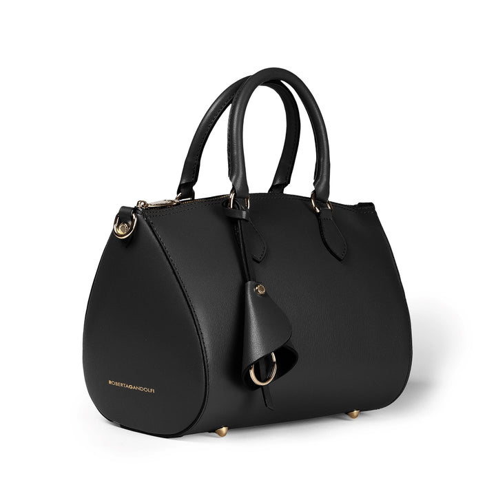 Roberta Gandolfi Nicole bowling in pelle stampa "light saffiano" con tracolla staccabile e regolabile Vendita