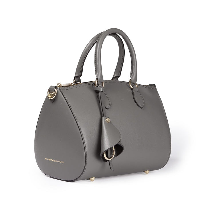 Roberta Gandolfi Nicole bowling in pelle stampa "light saffiano" con tracolla staccabile e regolabile Spedizione Gratuita