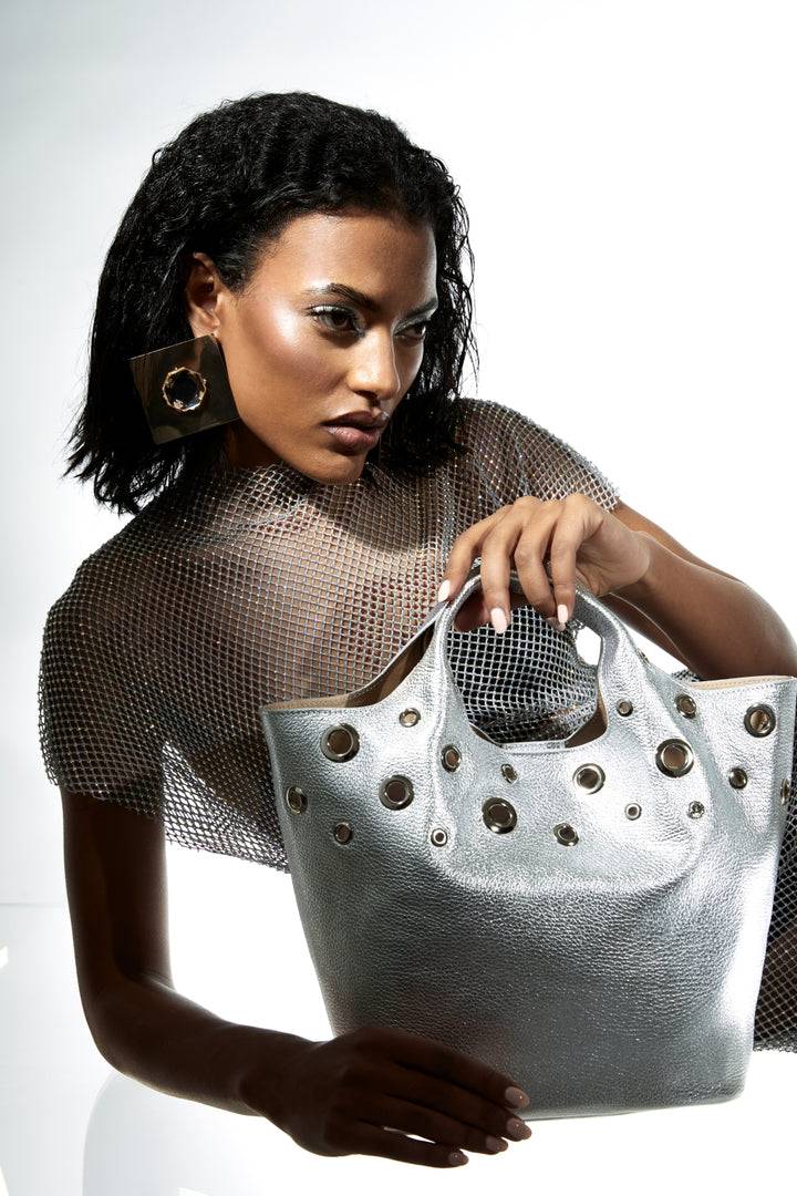 Roberta Gandolfi Belinda medium borsa a mano in pelle con tracolla staccabile Presa