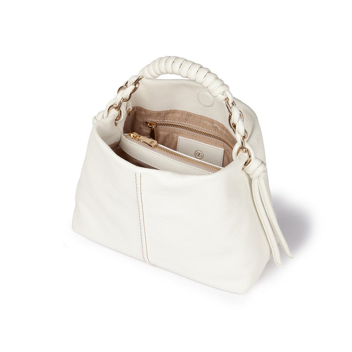 Roberta Gandolfi Amina small borsa a mano in pelle con manico tubolare fasciato e tracolla staccabile Consegna Veloce