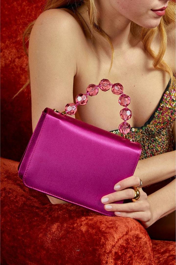 Roberta Gandolfi Sirenetta Mini bag in raso di seta e manico gioiello Prezzo Ridotto
