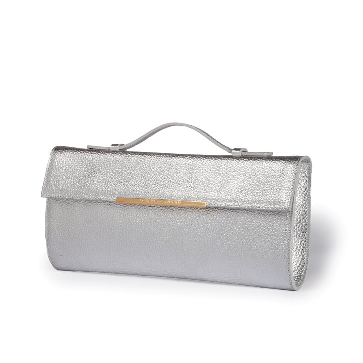 Roberta Gandolfi Julia cluch in pelle metalizzata e manico retrattile e tracolla staccabile e regolabile Only for today