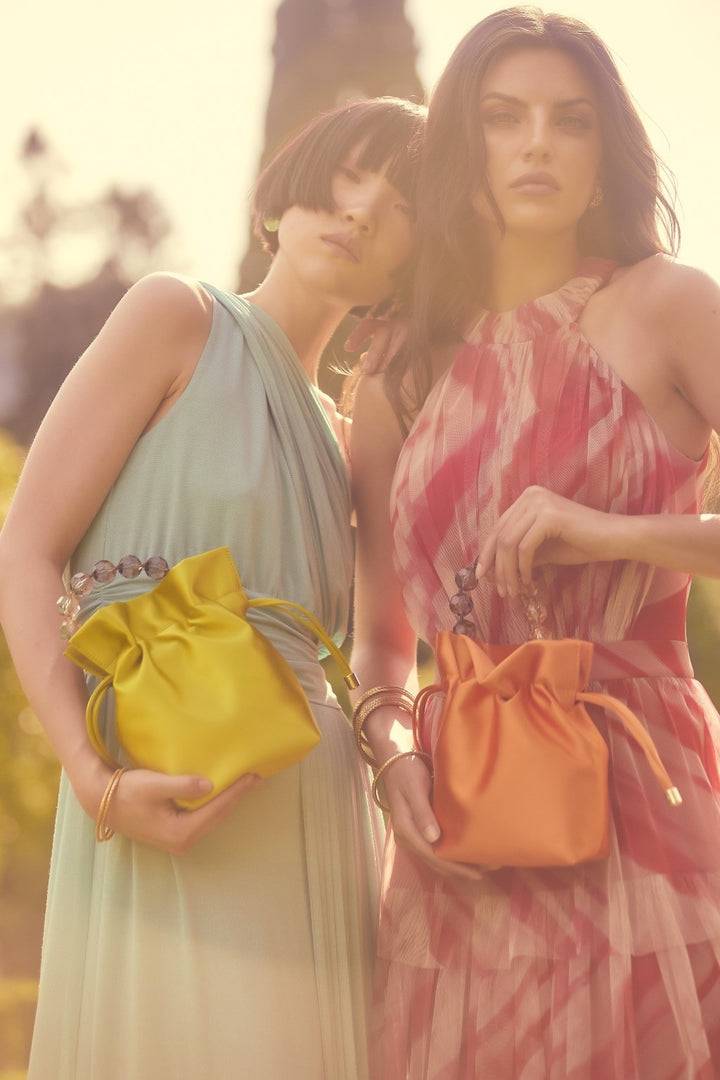 Roberta Gandolfi Sirenetta Tulip mini secchiello in raso di seta e manico gioiello 2025