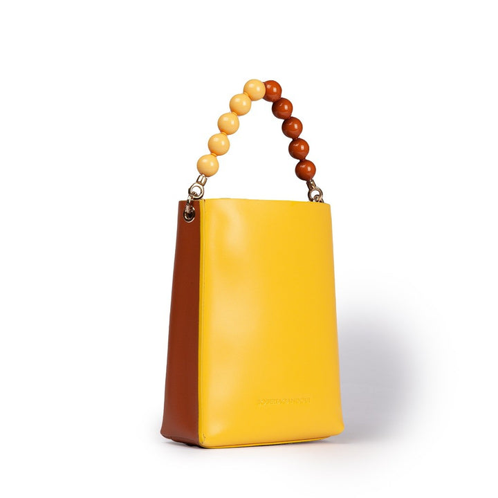 Roberta Gandolfi Zoe mini bag in pelle bicolor e manico gioiello Sottocosto