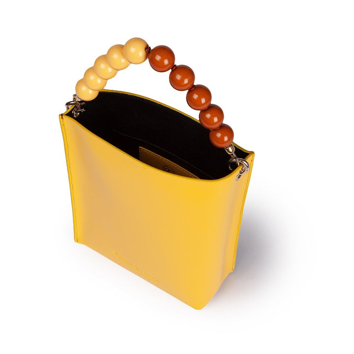 Roberta Gandolfi Zoe mini bag in pelle bicolor e manico gioiello Sottocosto