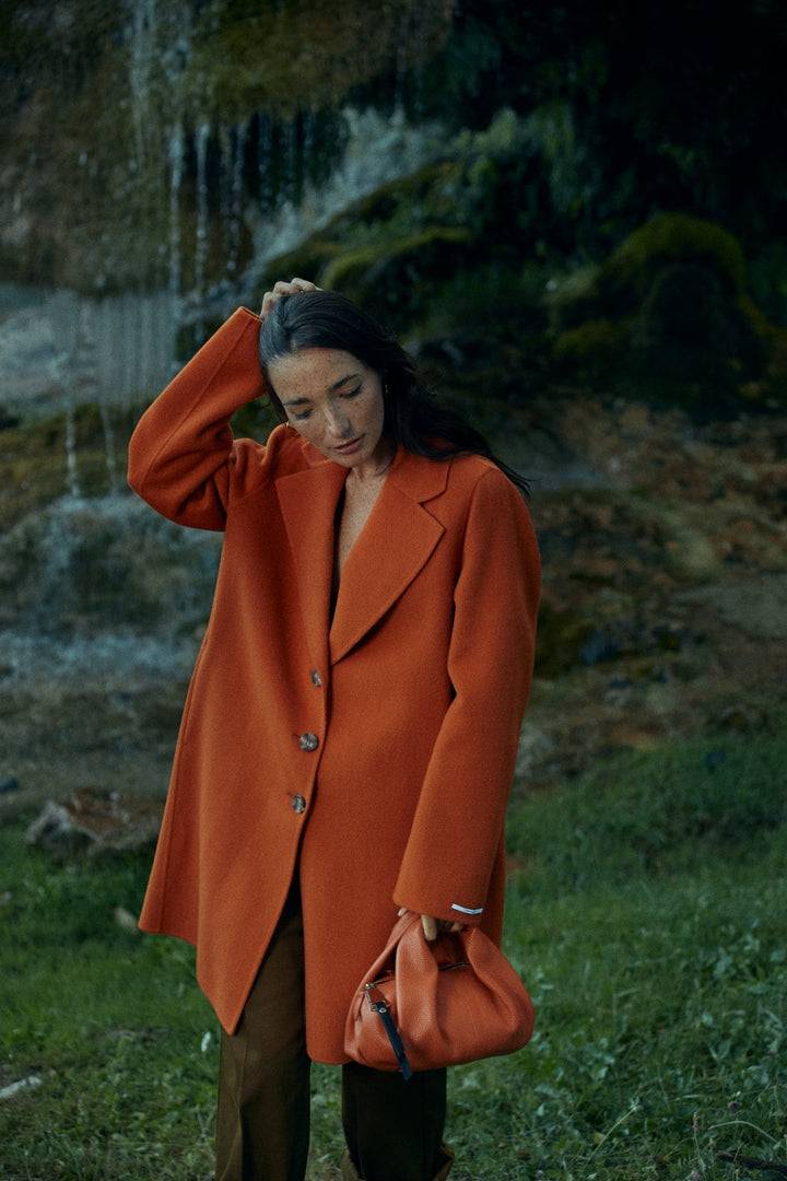 Roberta Gandolfi Emily bowling small in pelle con tracolla staccabile In Vendita