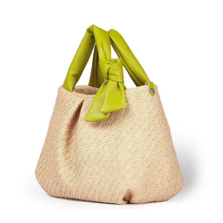 Roberta Gandolfi Matilde Handbag in rafia e pelle con tracolla staccabile Offerte
