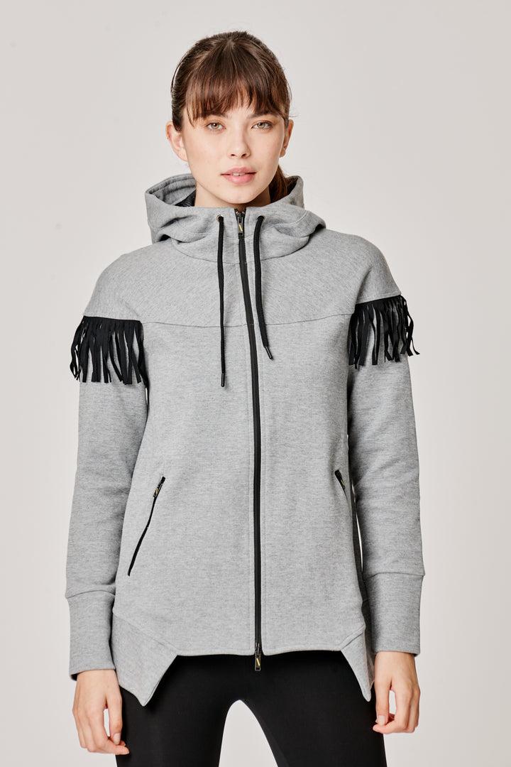 Sàpopa Kiwi Grey Fringe Sweatshirt Soddisfazione Garantita