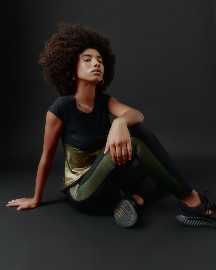 Sàpopa Wake up Fleece Metallic Leggings Shopping Online