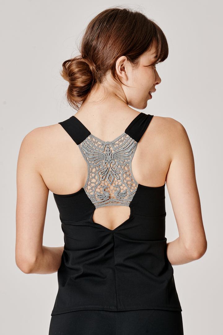 Sàpopa Tulipano Grey Lace Tank Top Saldi