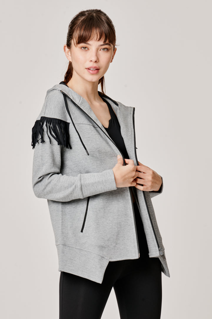 Sàpopa Kiwi Grey Fringe Sweatshirt Nuova
