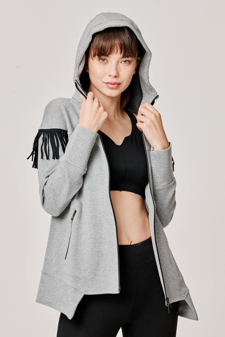 Sàpopa Kiwi Grey Fringe Sweatshirt Nuova