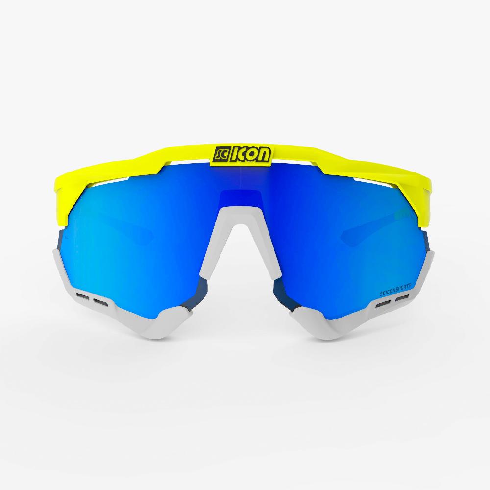 Scicon Aeroshade XL Occhiali Ciclismo Giallo Fluo/Blu Promozione Limitata