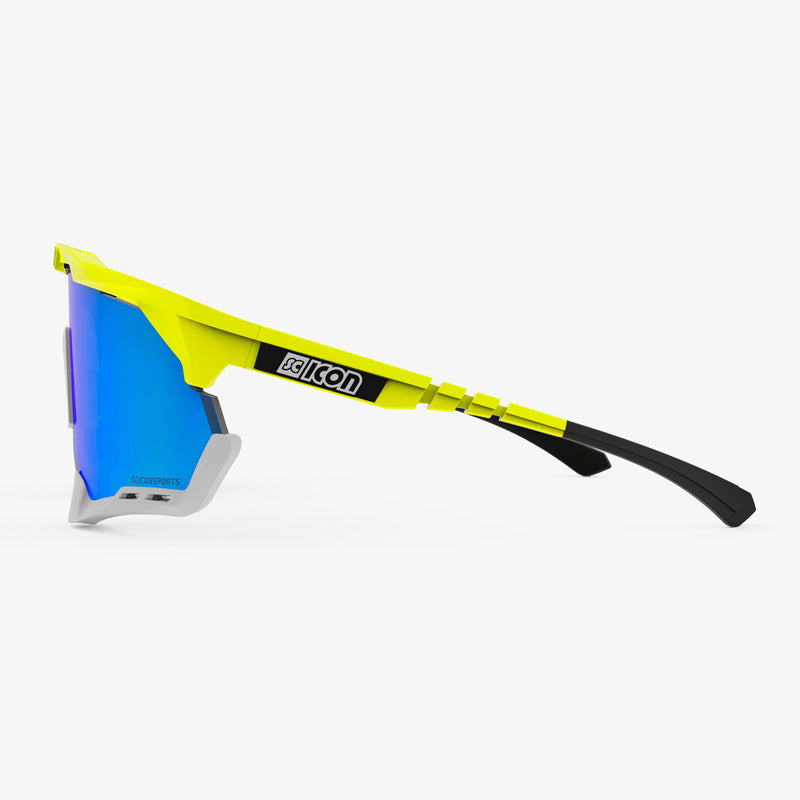Scicon Aeroshade XL Occhiali Ciclismo Giallo Fluo/Blu Promozione Limitata