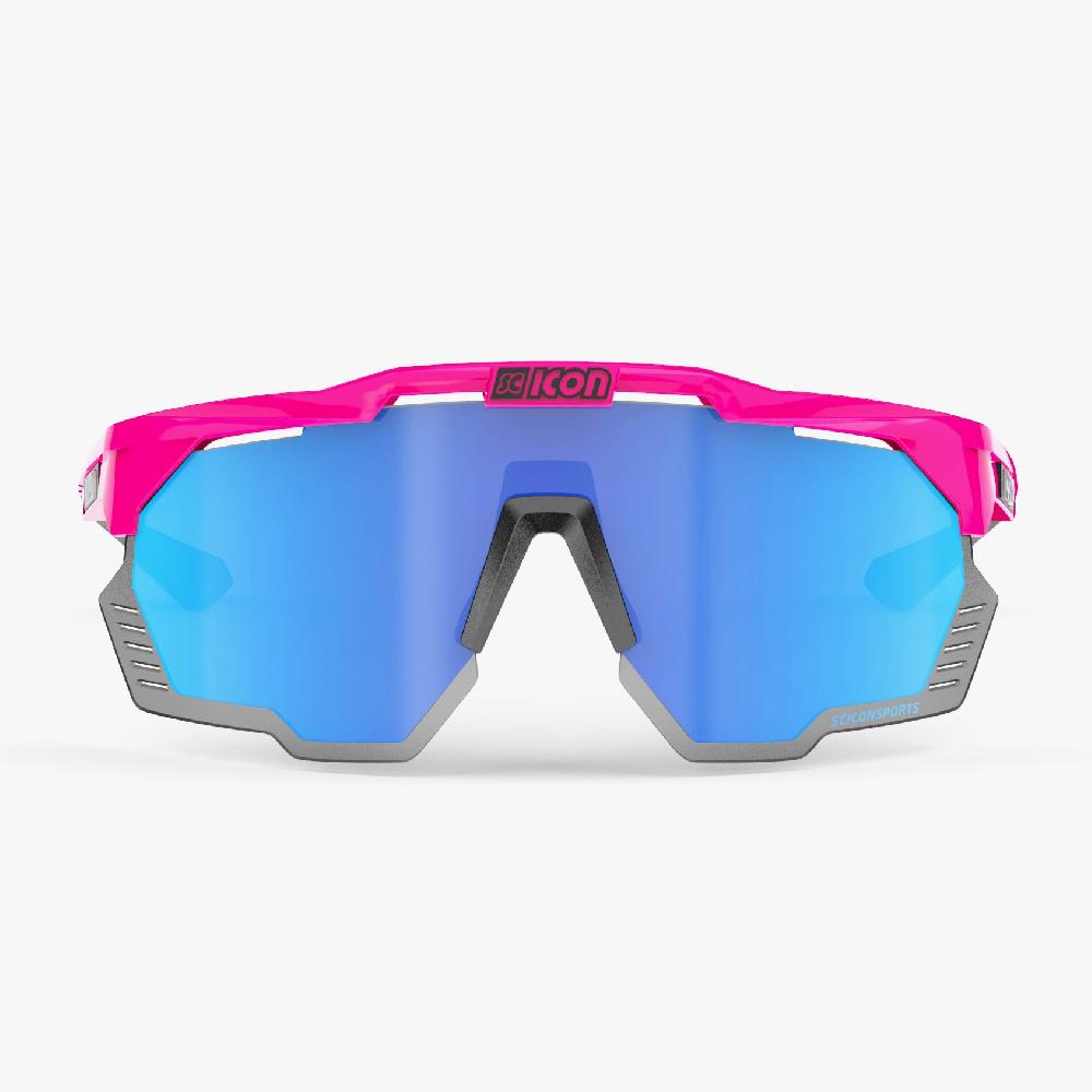 Scicon Aeroshade Kunken Occhiali Ciclismo Rosa Fluo/Blu Economico