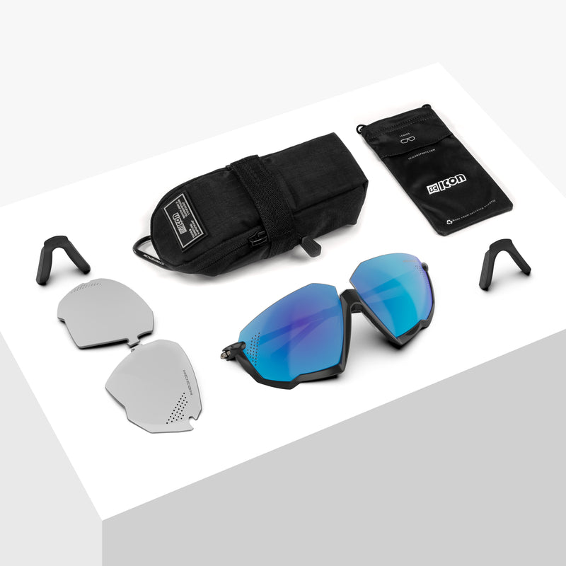 Scicon Aerojet Occhiali Ciclismo Nero/Blu Sconto