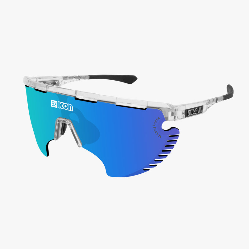 Scicon Occhiali Sportivi Aerowing Lamon Cristallo/Lente Blu In Linea