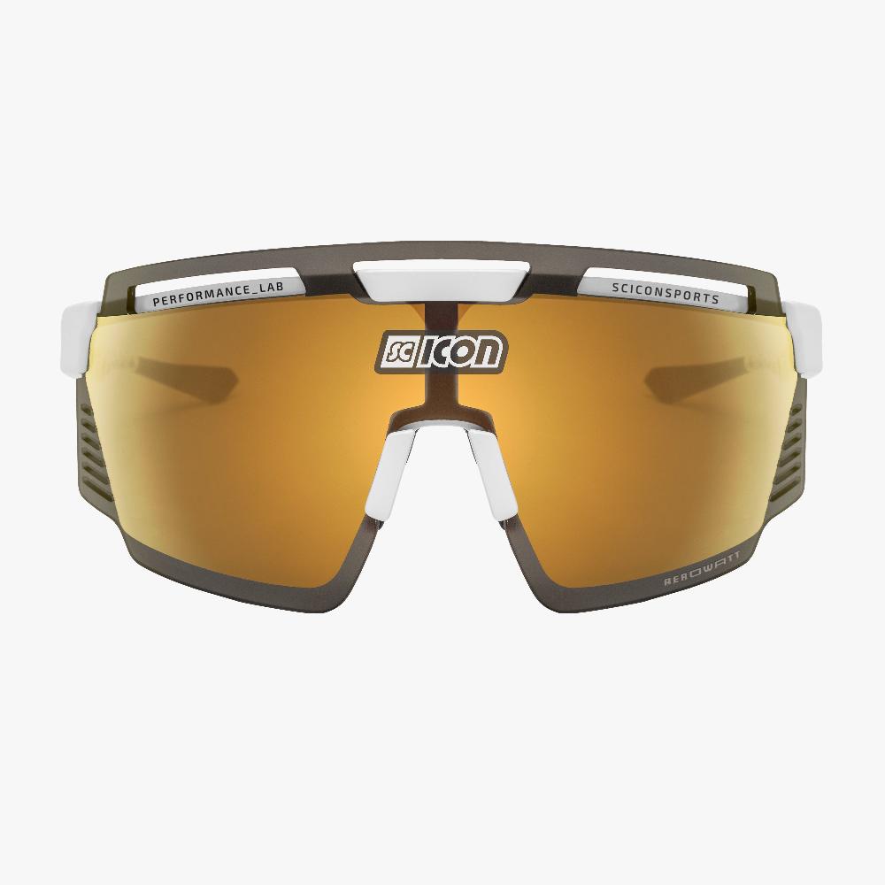 Scicon Aerowatt Occhiali Sportivi Bianco/Bronzo Soddisfazione Garantita