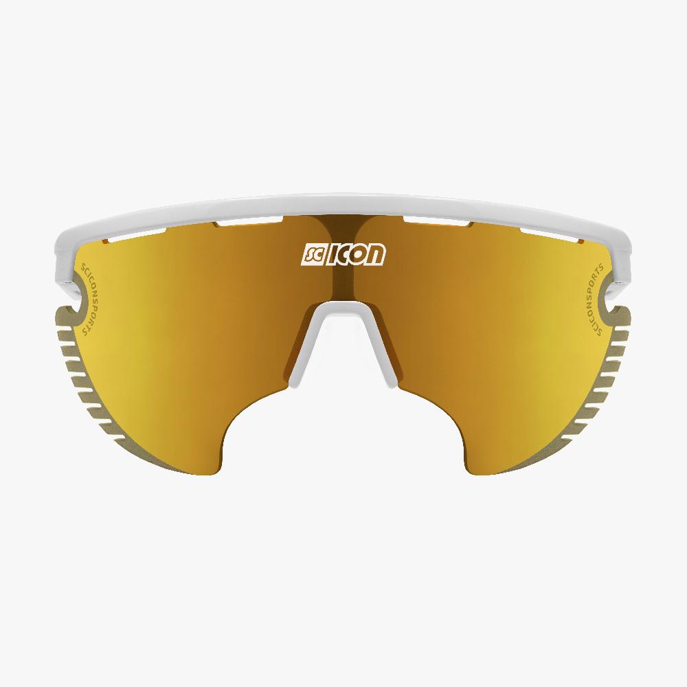 Scicon Occhiali Sportivi Aerowing Lamon Bianchi/Lente Bronzo Specchiata Convenienza