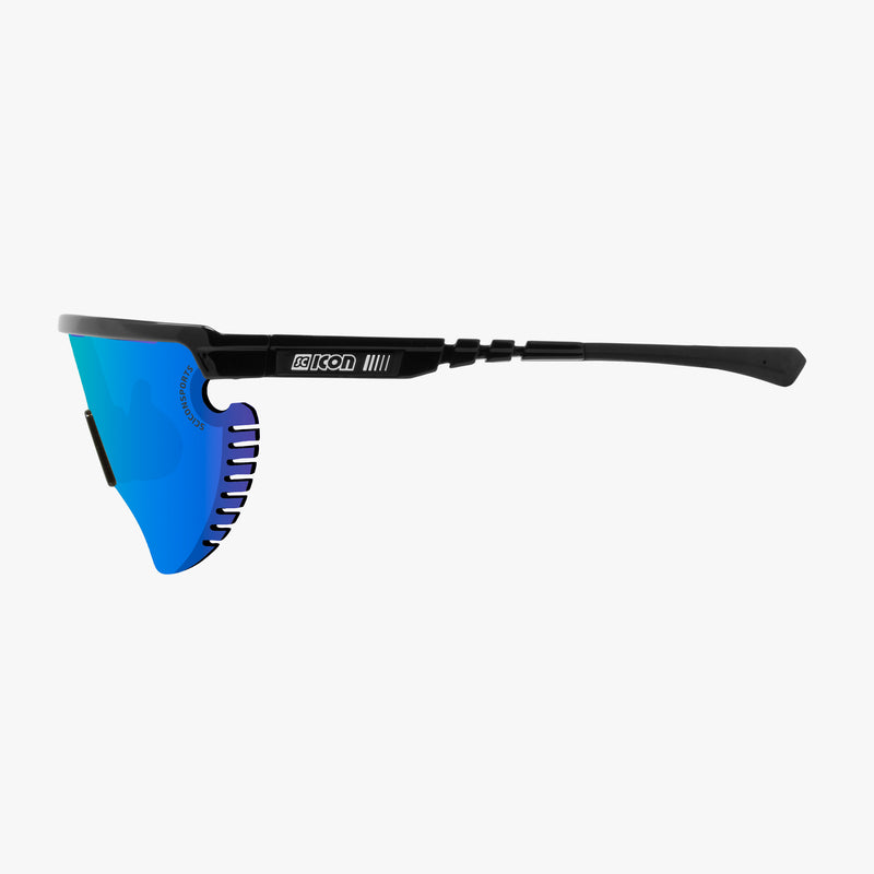 Scicon Occhiali Sportivi Aerowing Lamon Neri/ Lente Blu Specchiata In Vendita