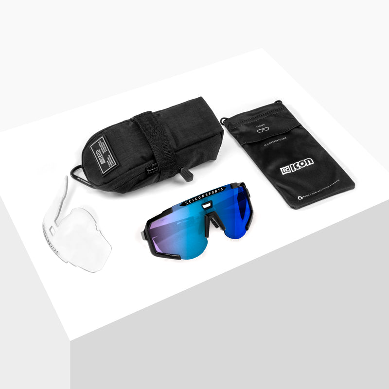 Scicon Occhiali Sportivi Aeroscope Nero/Blu In Linea