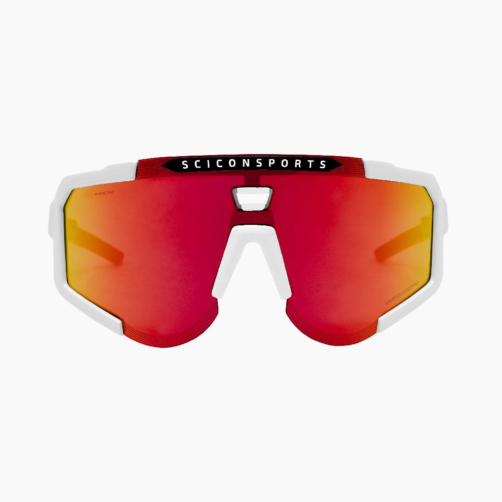 Scicon Occhiali Sportivi Aeroscope Bianco/Rosso Spedizione Gratuita