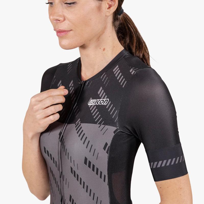 Scicon Maglia Ciclismo Donna X-Over Reflex Nera Vendita