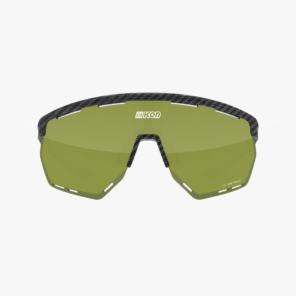 Scicon Occhiali Sportivi Aerowing Carbon Opaco/Verde Promozione Limitata