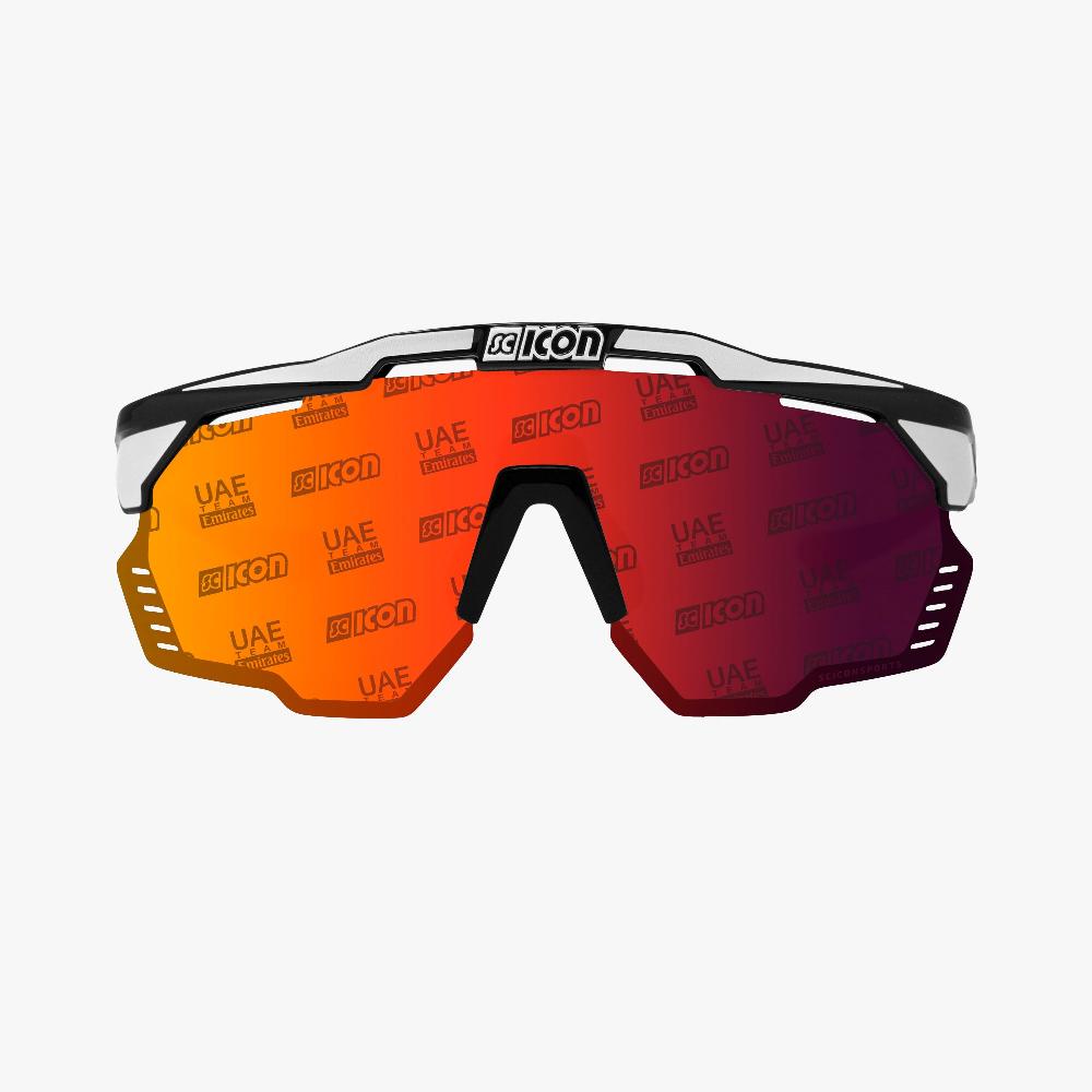 Scicon Occhiali Sportivi Aeroshade Kunken Nero Bianco/Lenti Rosse Qualità