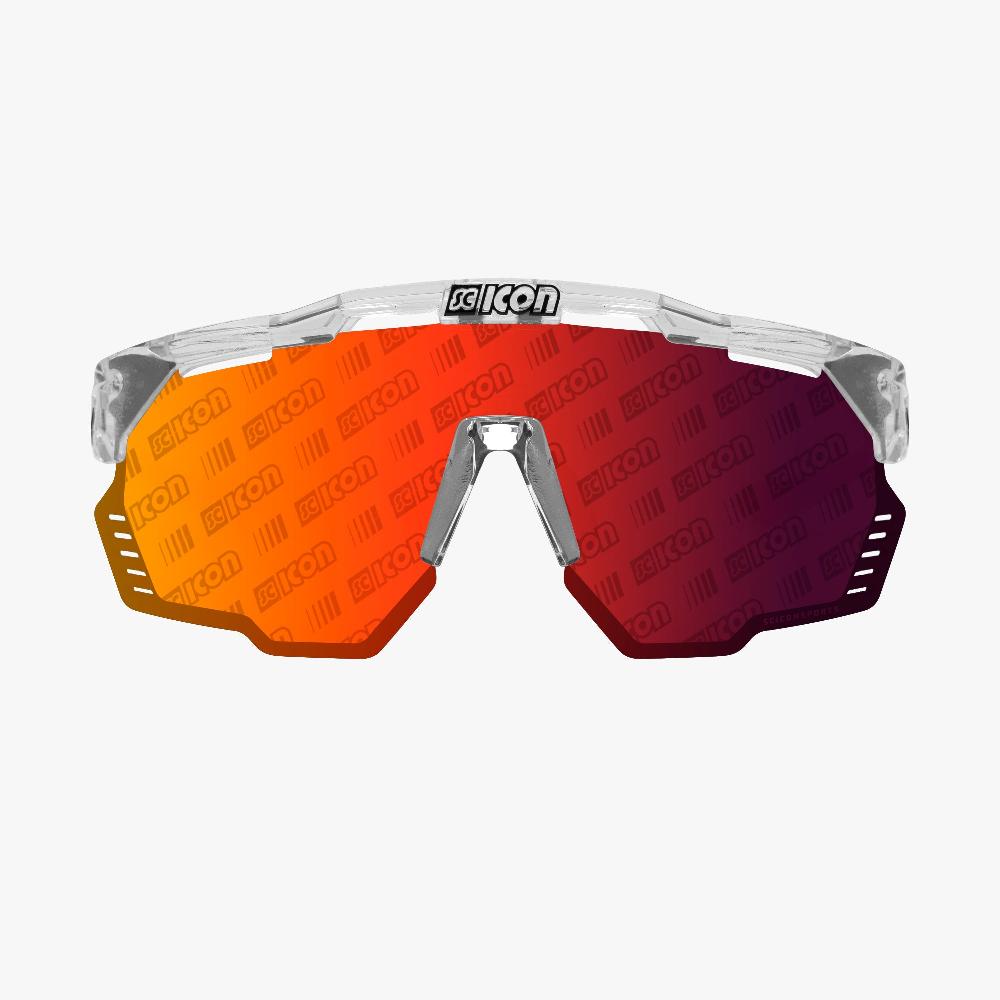 Scicon Occhiali Sportivi Aeroshade Kunken Cristallo/Lenti Rosse Spedizione Gratuita