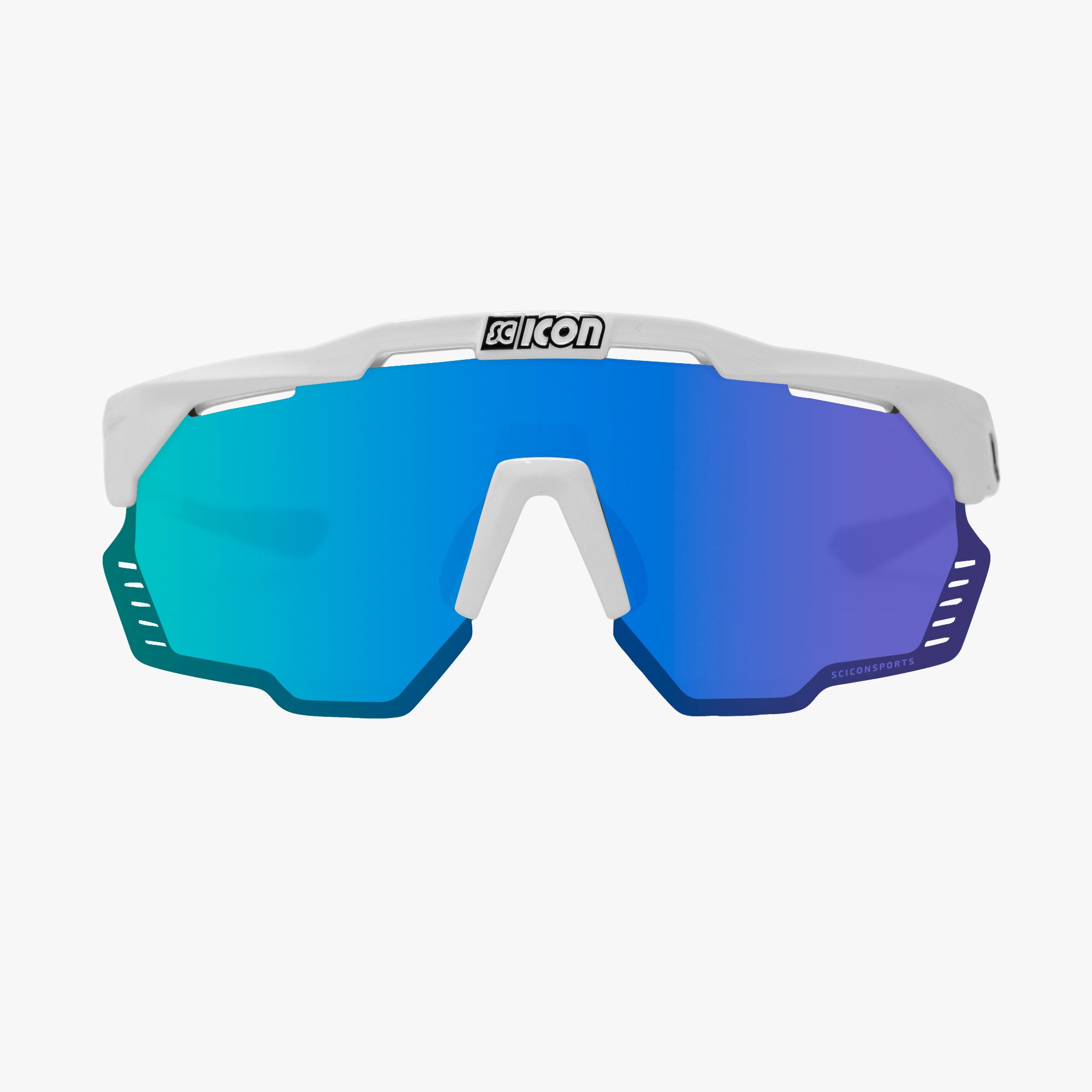 Scicon Aeroshade Kunken Occhiali Ciclismo Bianco/Blu Vendita Calda
