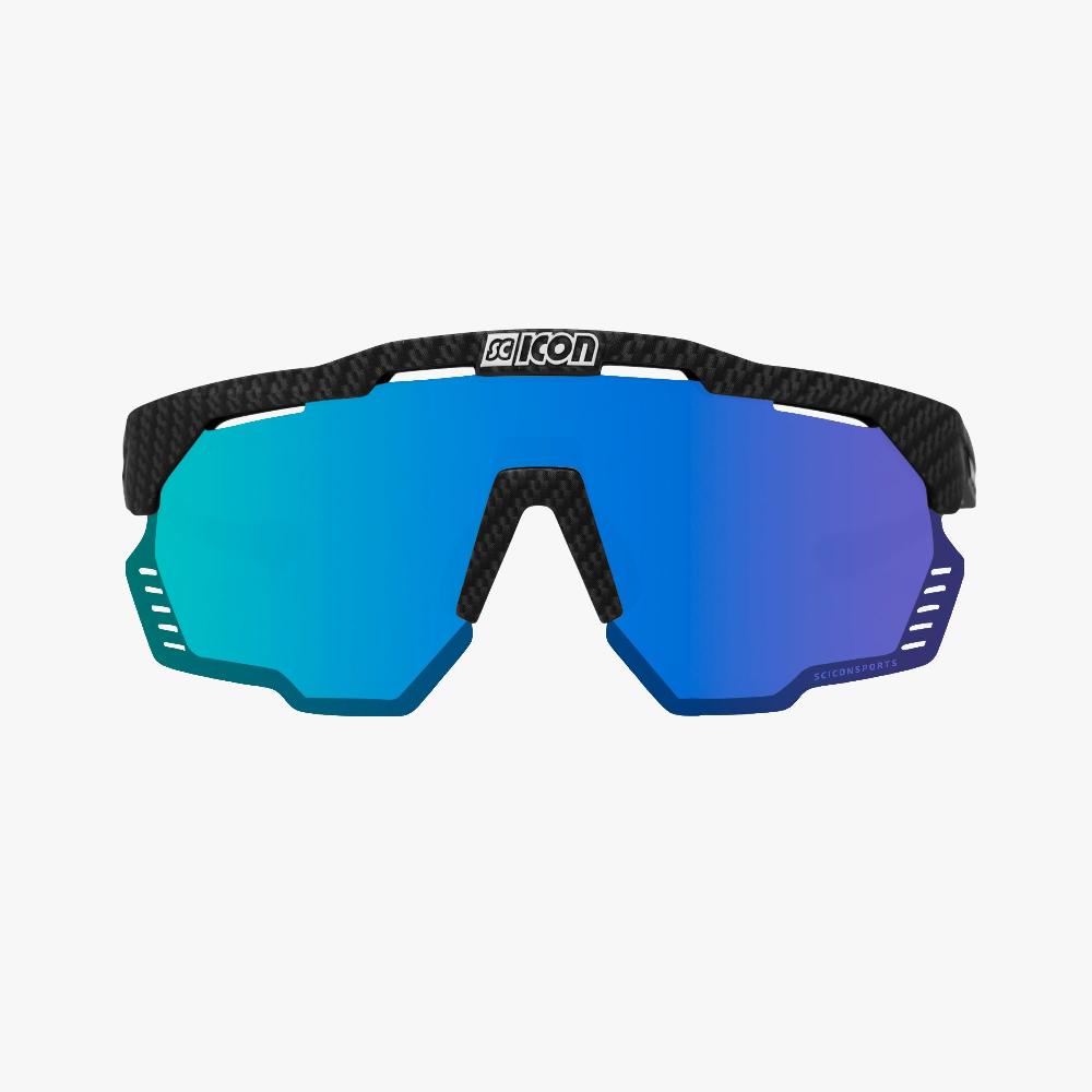 Scicon Aeroshade Kunken Occhiali Ciclismo Carbon Opaco/Blu Saldi Di Fabbrica
