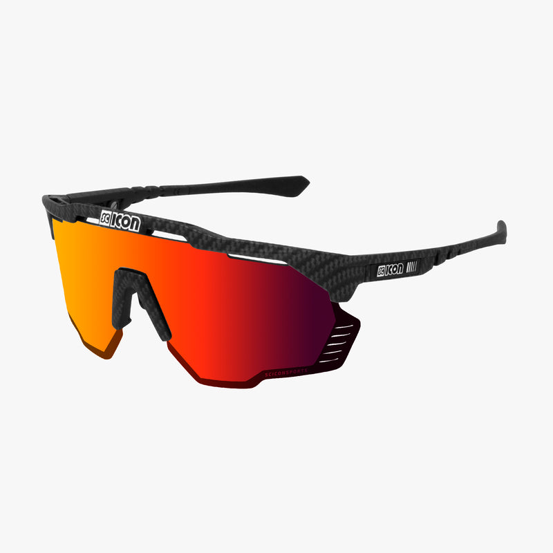 Scicon Aeroshade Kunken Occhiali Ciclismo Carbon Opaco/Rosso
