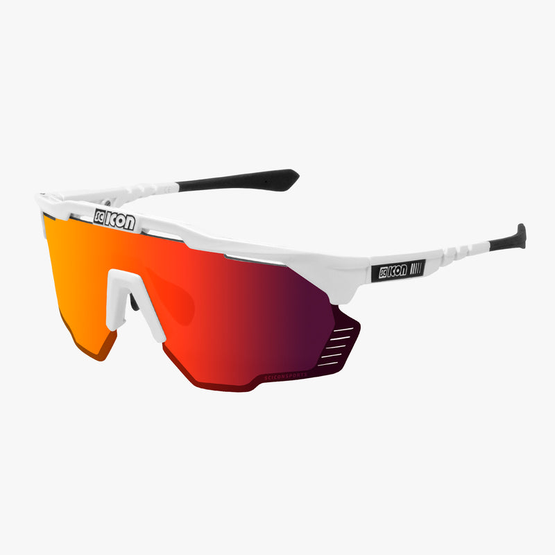 Scicon Aeroshade Kunken Occhiali Ciclismo Bianco/Rosso