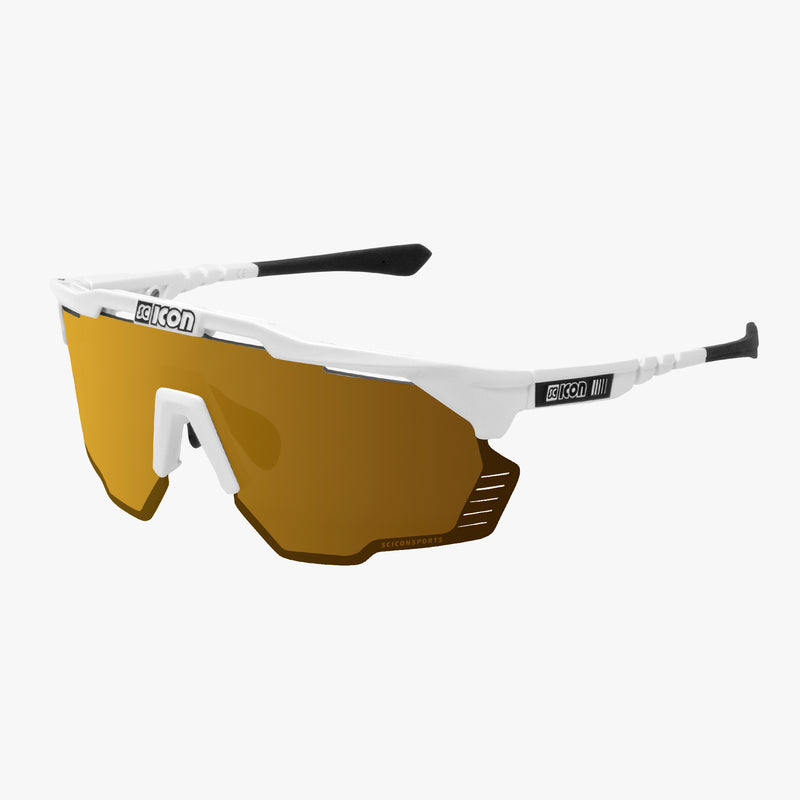 Scicon Aeroshade Kunken Occhiali Ciclismo Bianco/Bronzo Vendite Flash