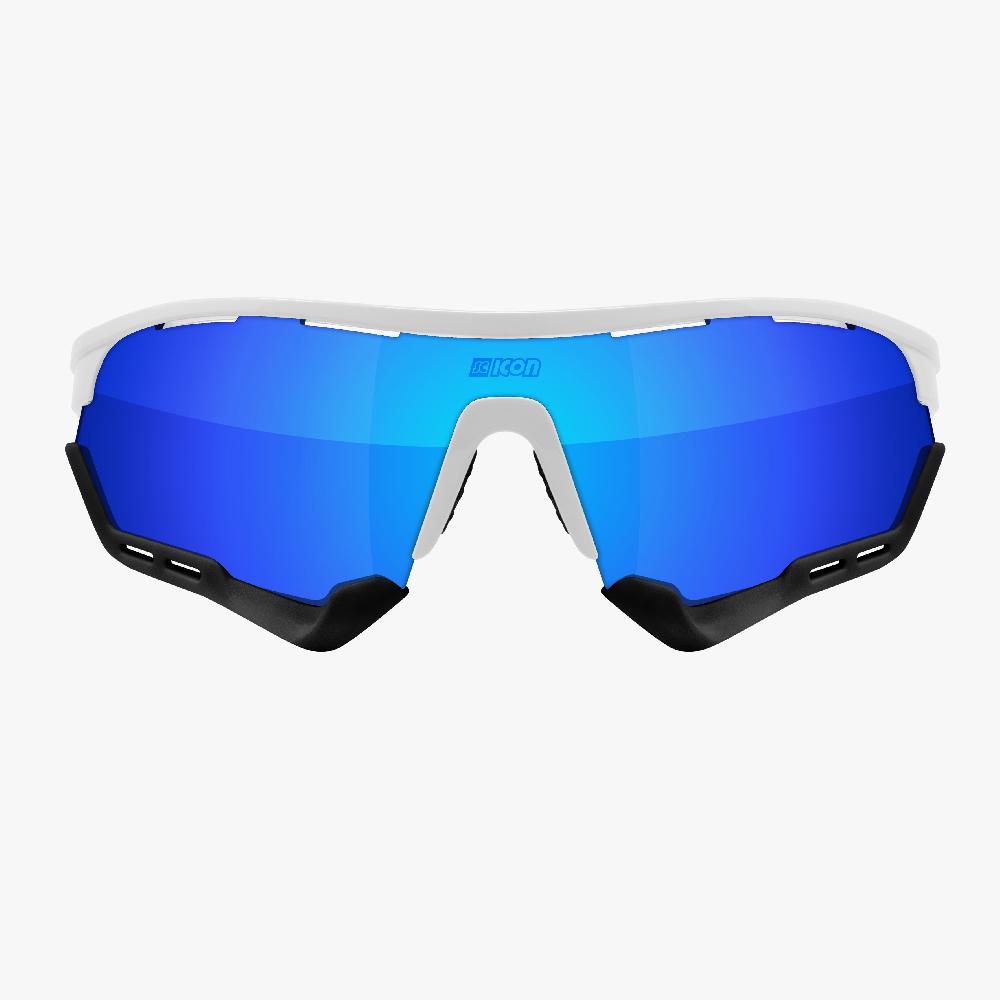 Scicon Aerotech XL Occhiali Sportivi Bianco/Blu Trasporto libero internazionale