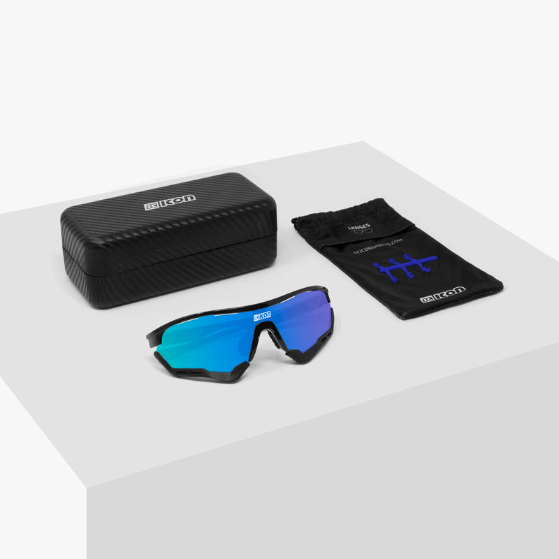 Scicon Aerotech XL Occhiali Sportivi Nero/Blu Black Friday Prezzi