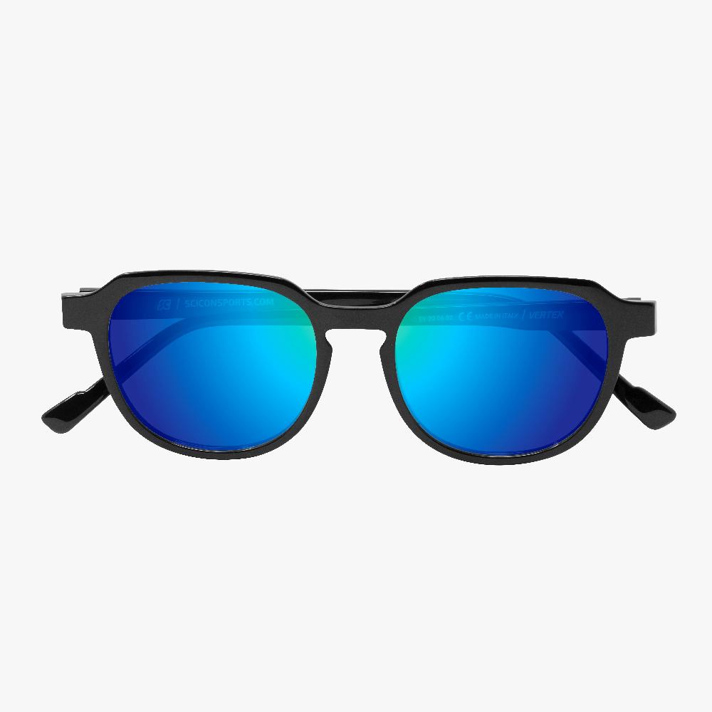 Scicon Occhiali da sole Vertex Neri Lucidi/Lenti Blu Specchiate Offerta natalizia
