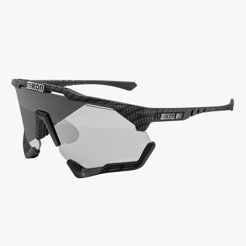 Scicon Aeroshade Occhiali Ciclismo Carbon Opaco/Argento Presa
