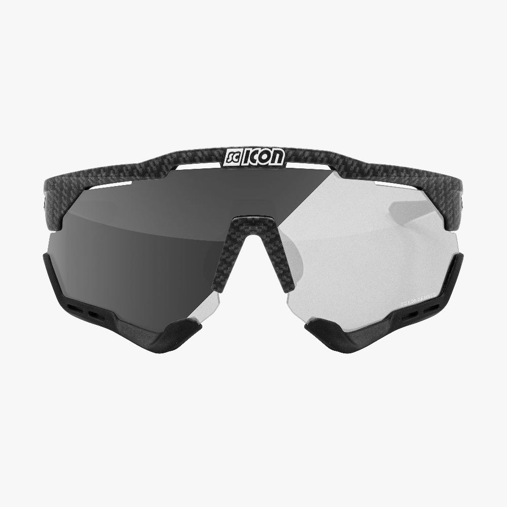 Scicon Aeroshade Occhiali Ciclismo Carbon Opaco/Argento Presa