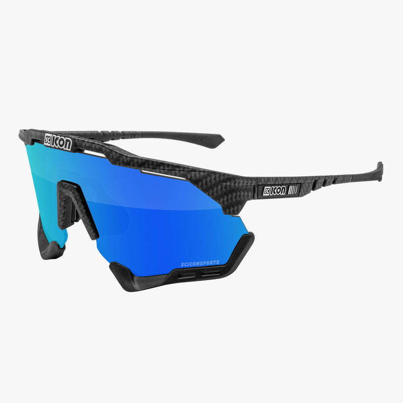 Scicon Aeroshade Occhiali Ciclismo Carbon Opaco/Blu