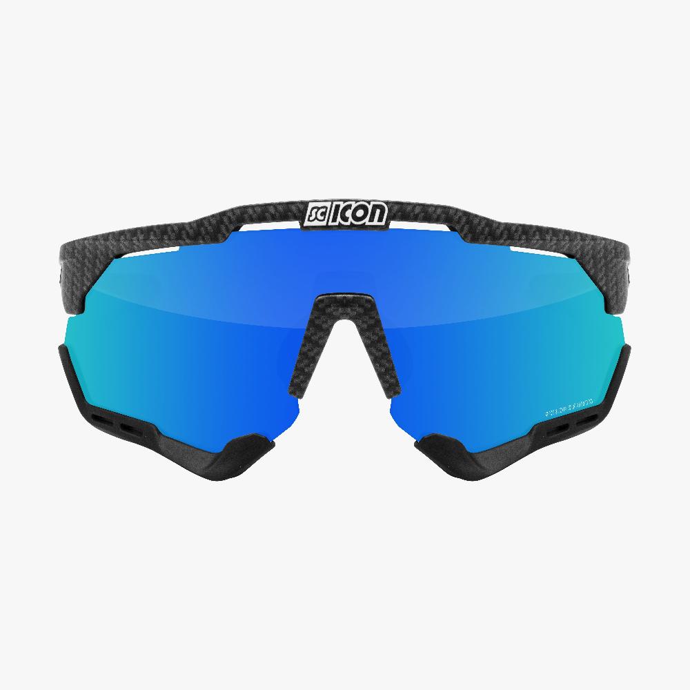 Scicon Aeroshade Occhiali Ciclismo Carbon Opaco/Blu Economico