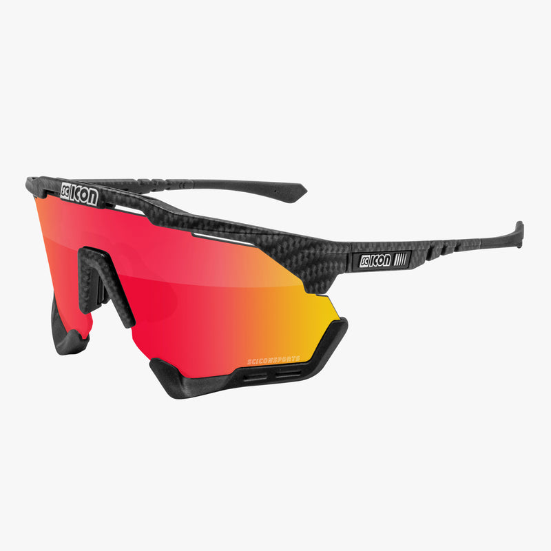 Scicon Aeroshade Occhiali Ciclismo Carbon Opaco/Rosso