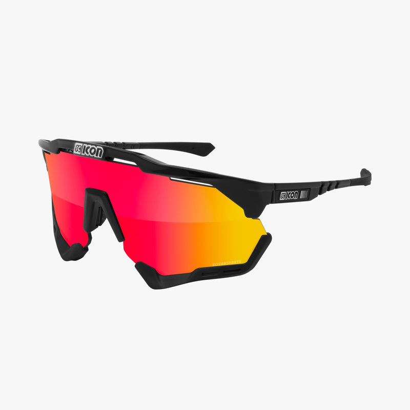 Scicon Aeroshade Occhiali Ciclismo Nero/Rosso Spedizione gratuita