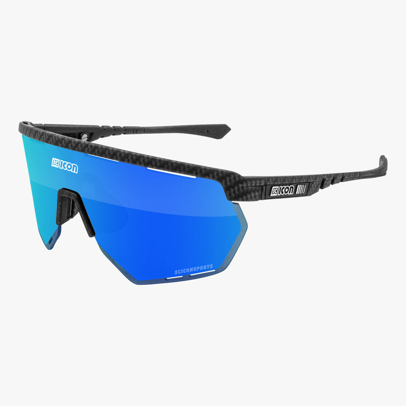 Scicon Aerowing Occhiali Ciclismo Carbon Opaco/Blu