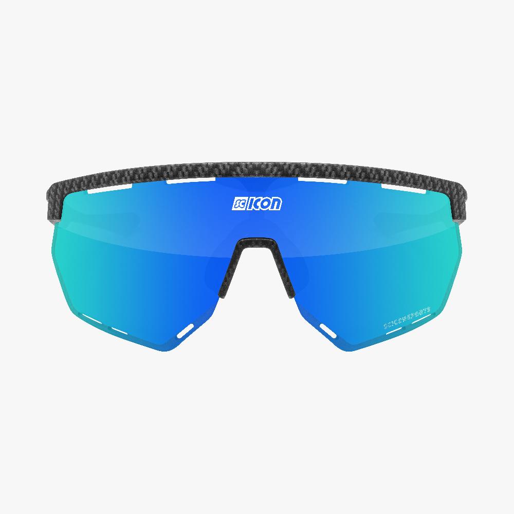 Scicon Aerowing Occhiali Ciclismo Carbon Opaco/Blu Ritorno libero