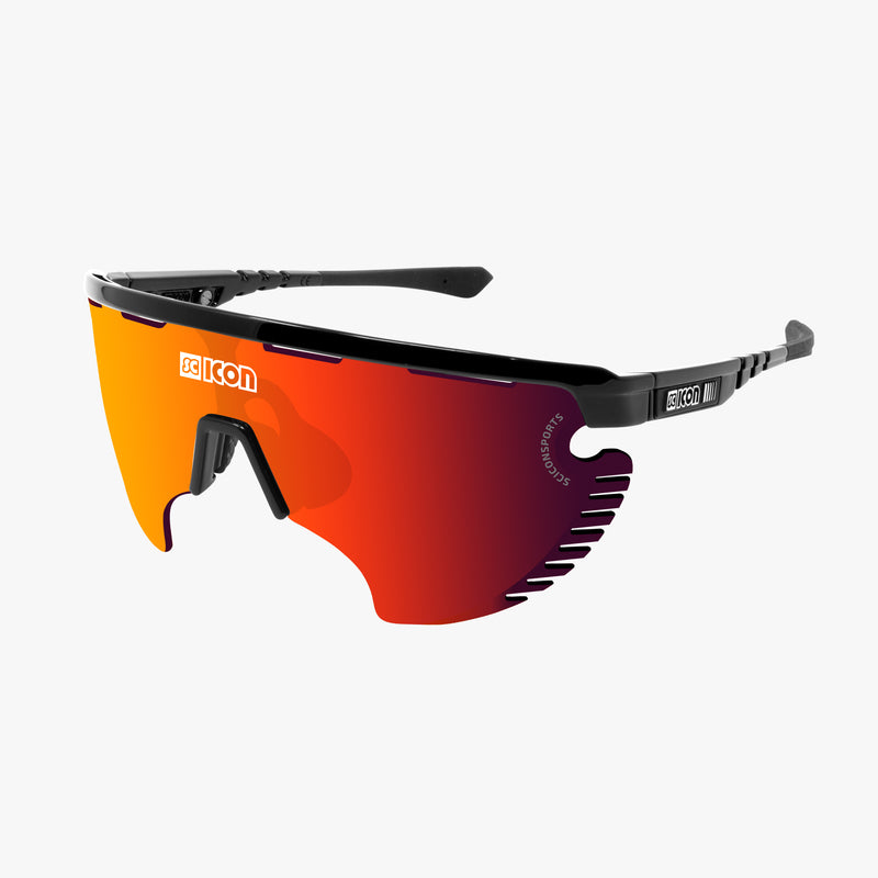 Scicon Occhiali Aerowing Lamon Montatura Nera/Lente Rossa Specchiata Promozione