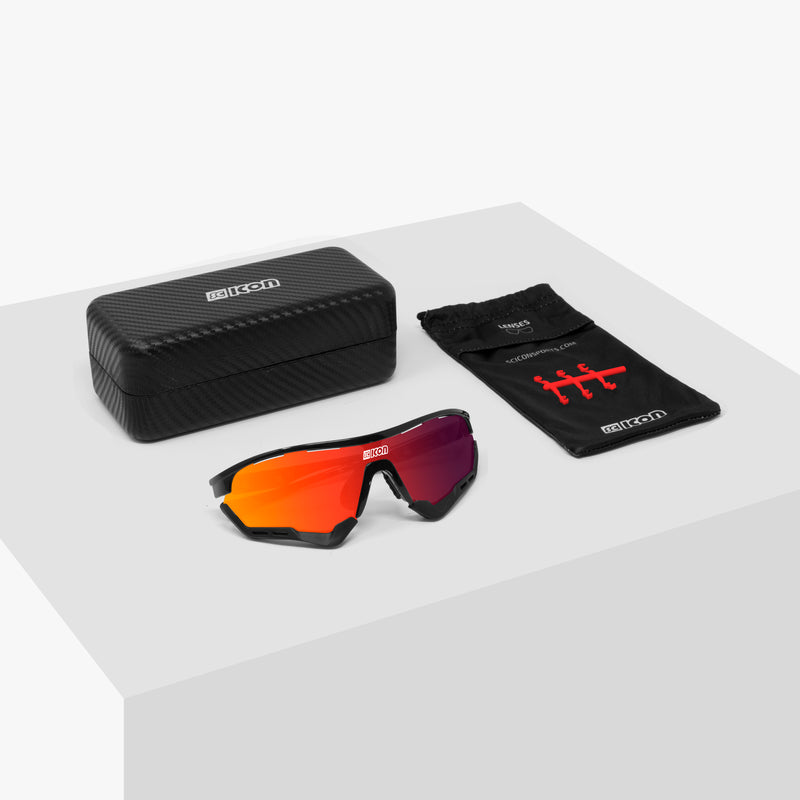 Scicon Aerotech XXL Occhiali Sportivi Nero/Rosso Vendita Calda